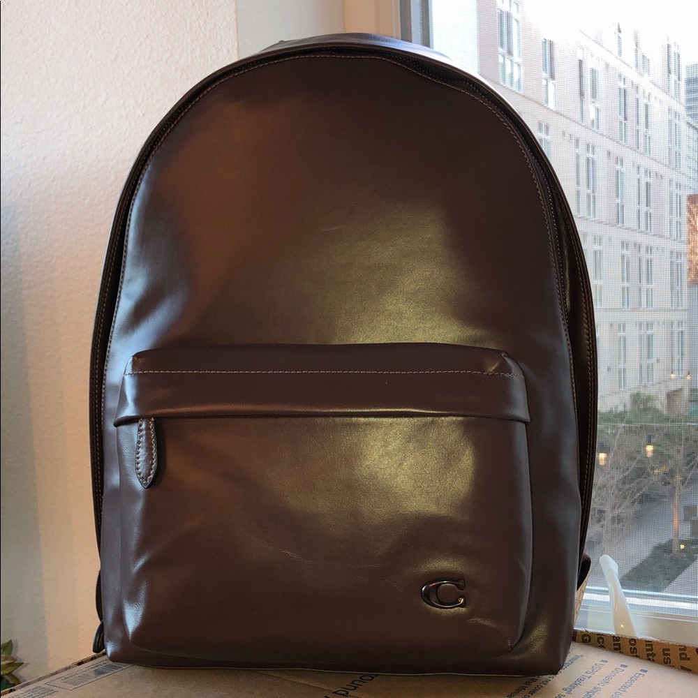 Coach Dark Brown Leather Backpack